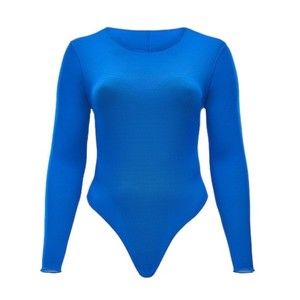 NWT Yitty by Lizzo Mesh Me Smoothing Sleeved Thong Bodysuit - Fabletics